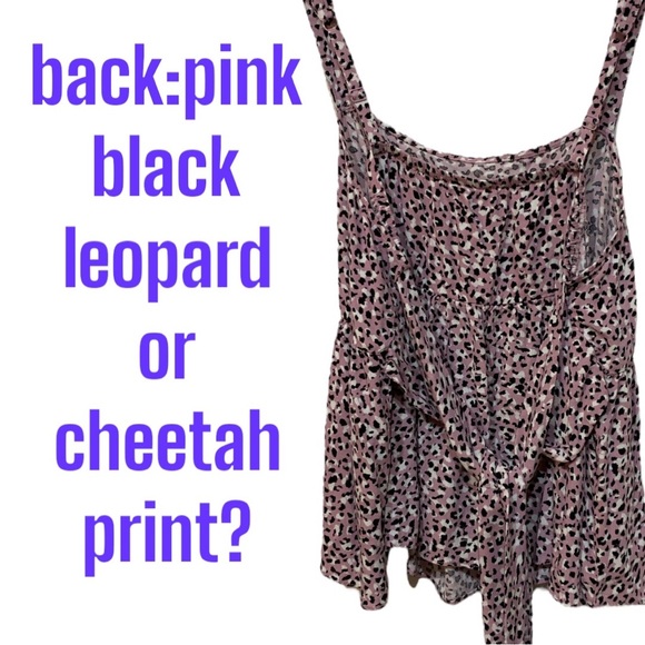 2X Torrid Size 2 BabyDoll Soft Tie in Back Tank Top Pink White Leopard Cheetah - Picture 5 of 8
